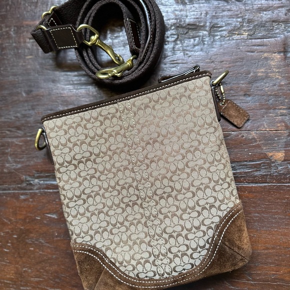 Coach Signature C Monogram Brown Crossbody| Coach Purse Designer - Picture 2 of 3